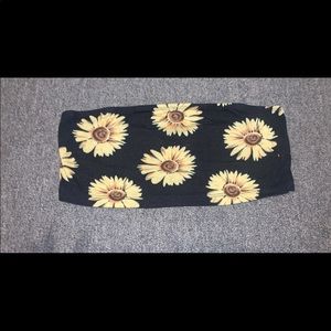 Strapless top// sunflowers // cropped